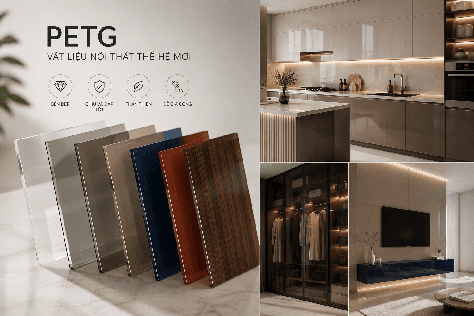 PETG Là Gì? Xu Hướng Vật Liệu Nội Thất Thế Hệ Mới.